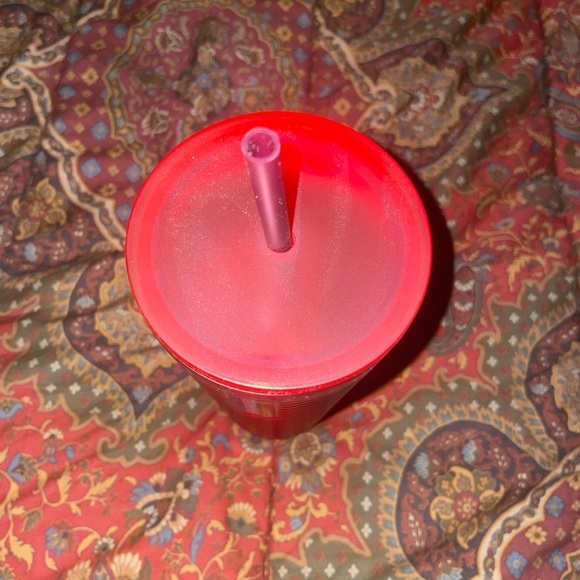 Starbucks 2022 Red Metallic 'Candy Textured Spiral' Stainless Tumbler New - Picture 3 of 3